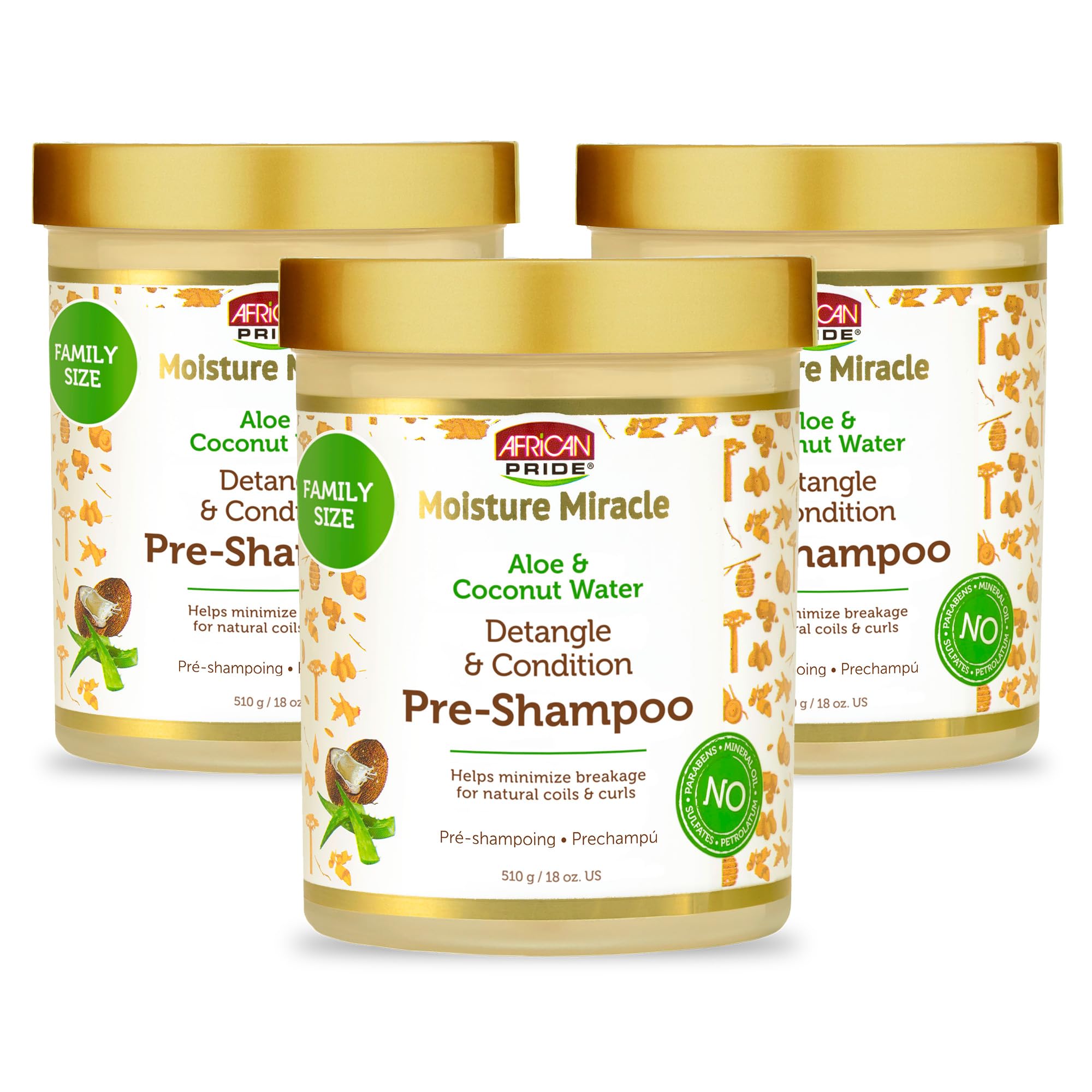African Pride Moisture Miracle detangler bottle showing product label and slip-ready formula.