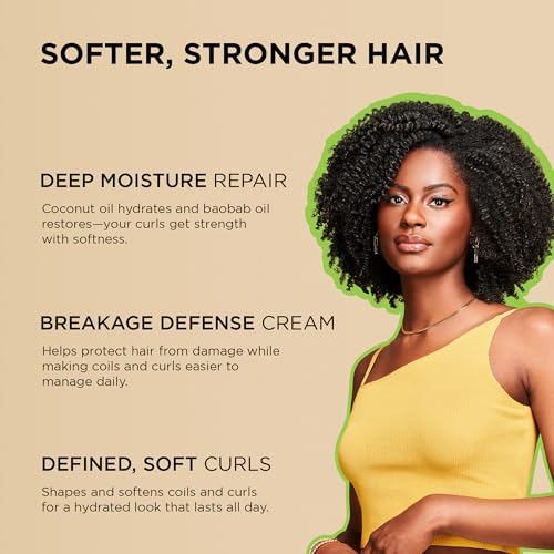 African Pride Moisture Miracle Leave-In bottle closeup shows creamy texture for easy detangling.