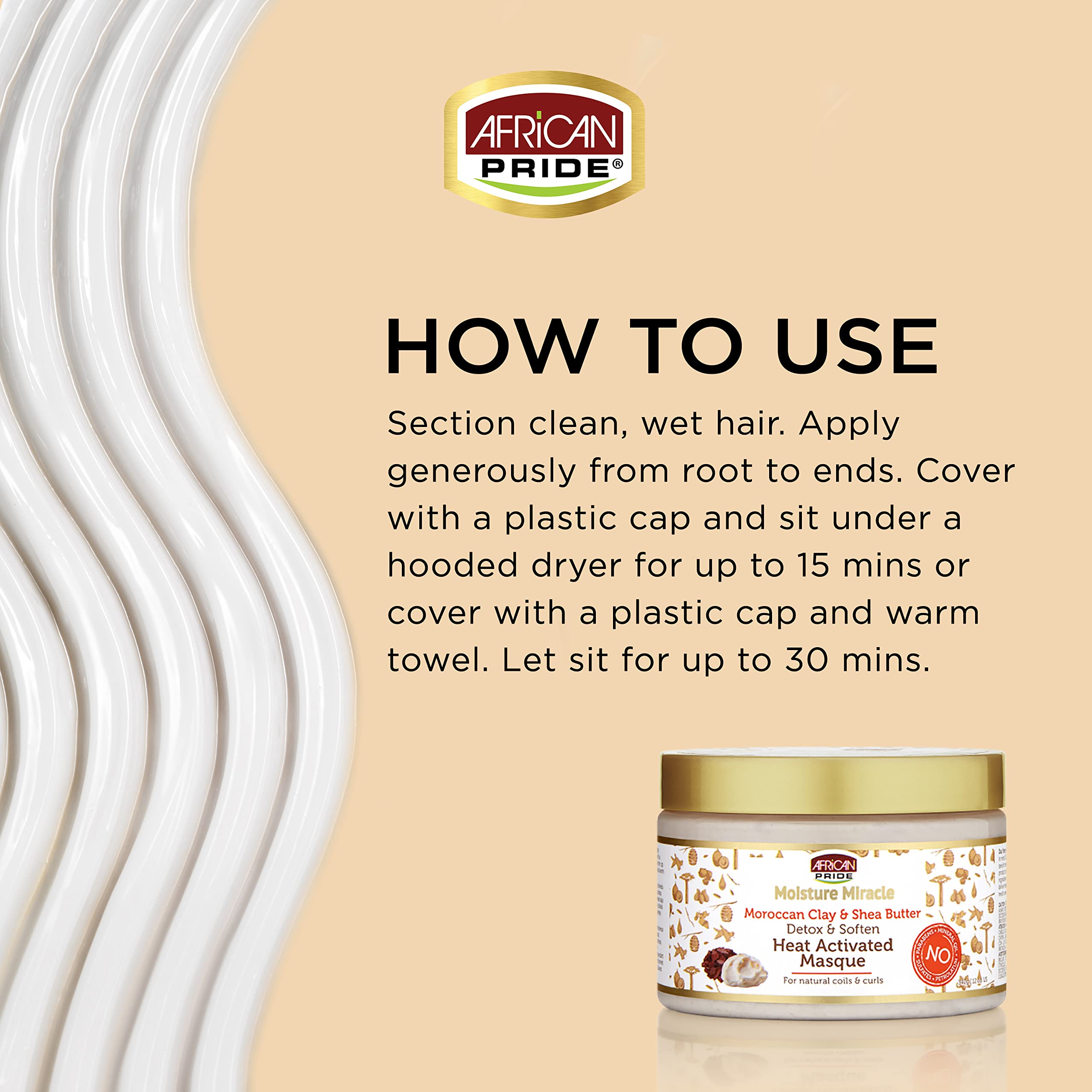 African Pride Moroccan Clay heat activation technique promoting better absorption