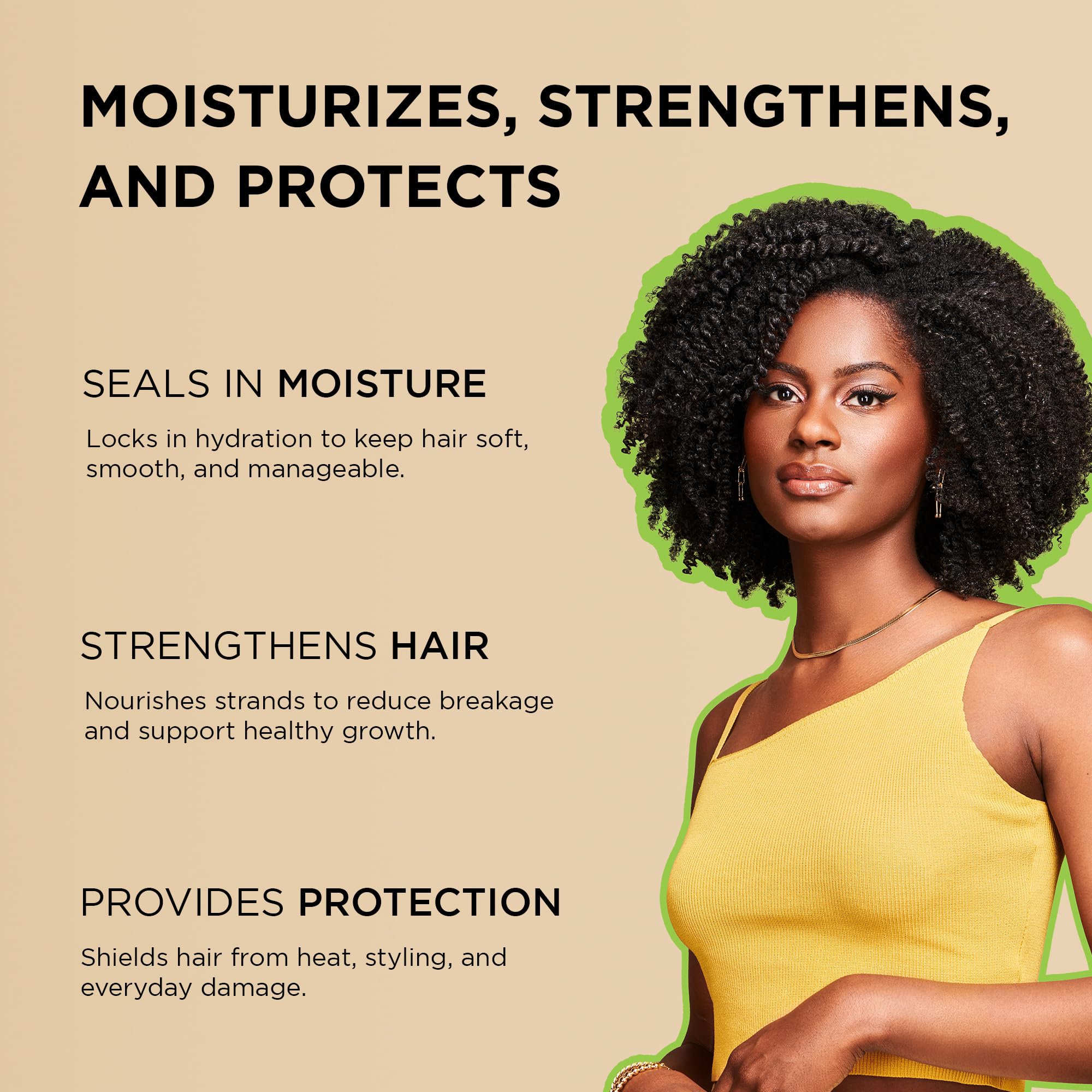 African Pride Moisture Miracle Oil argan oil detail highlights shine and smooth cuticles for sleek strands