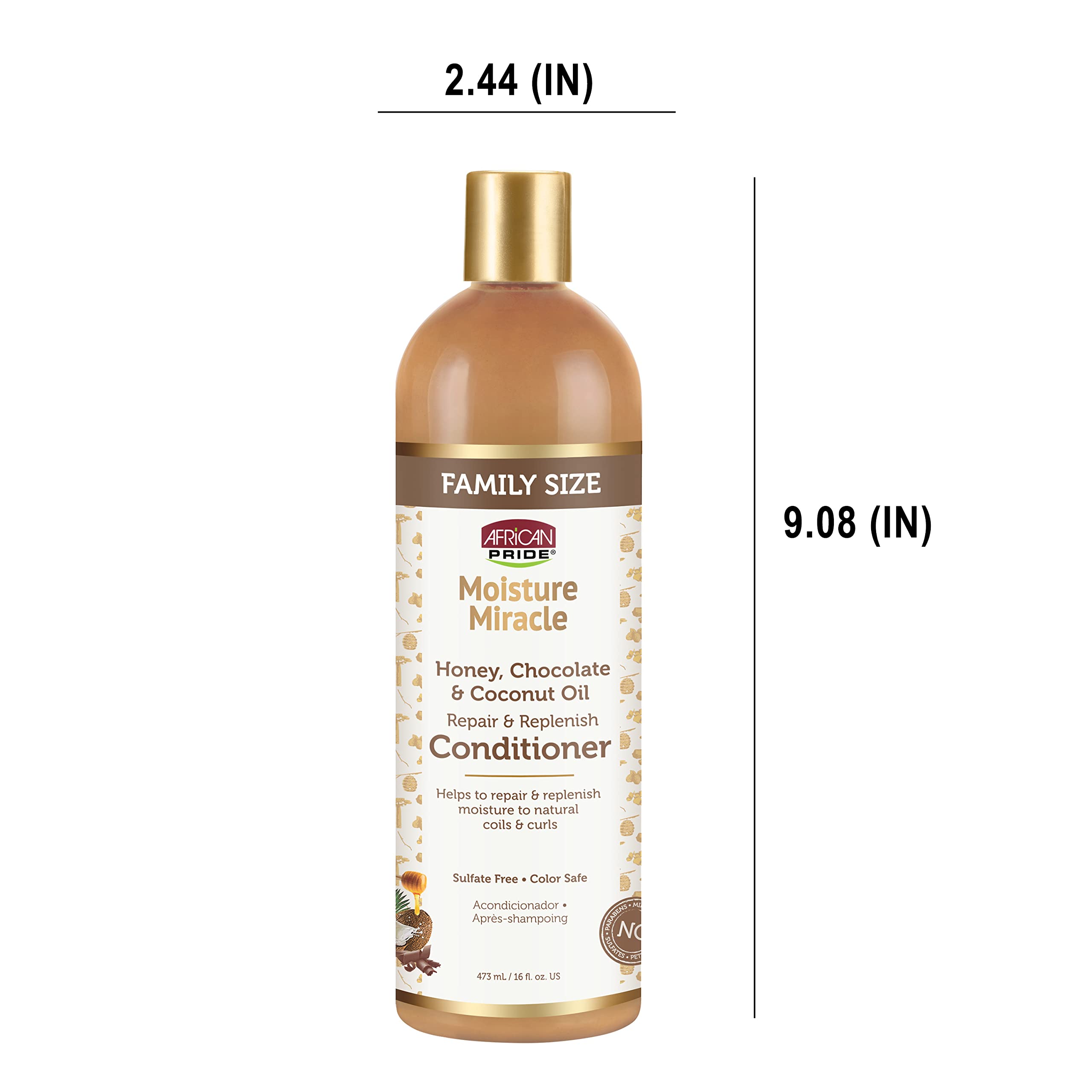 African Pride Moisture Miracle shine-glossy-look highlights vibrant, healthy-looking curls.