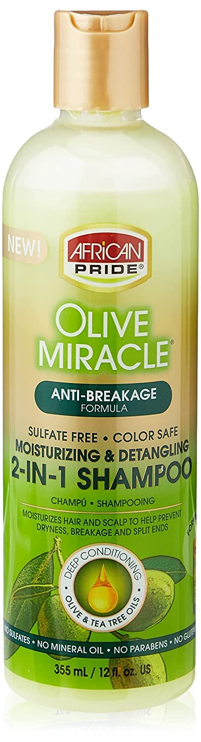African Pride Olive Miracle 2-in-1 bottle pour for easy cleansing