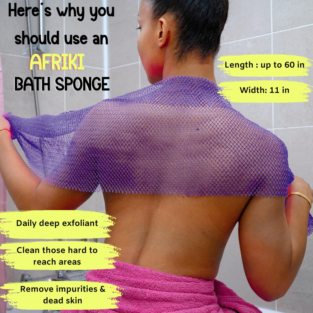 AFRIKI African Net Sponge closeup reveals durable nylon texture.
