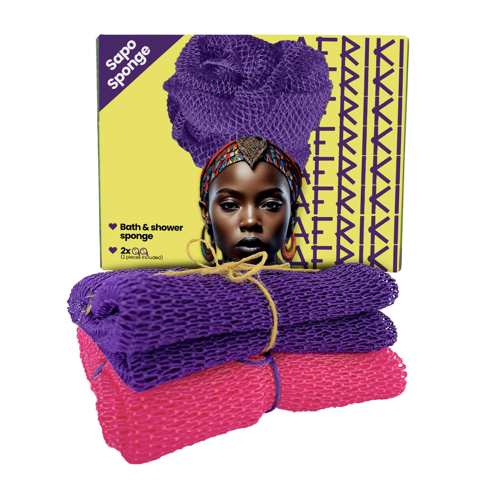 AFRIKI African Net Sponge packaged for gifting and at-home exfoliation.