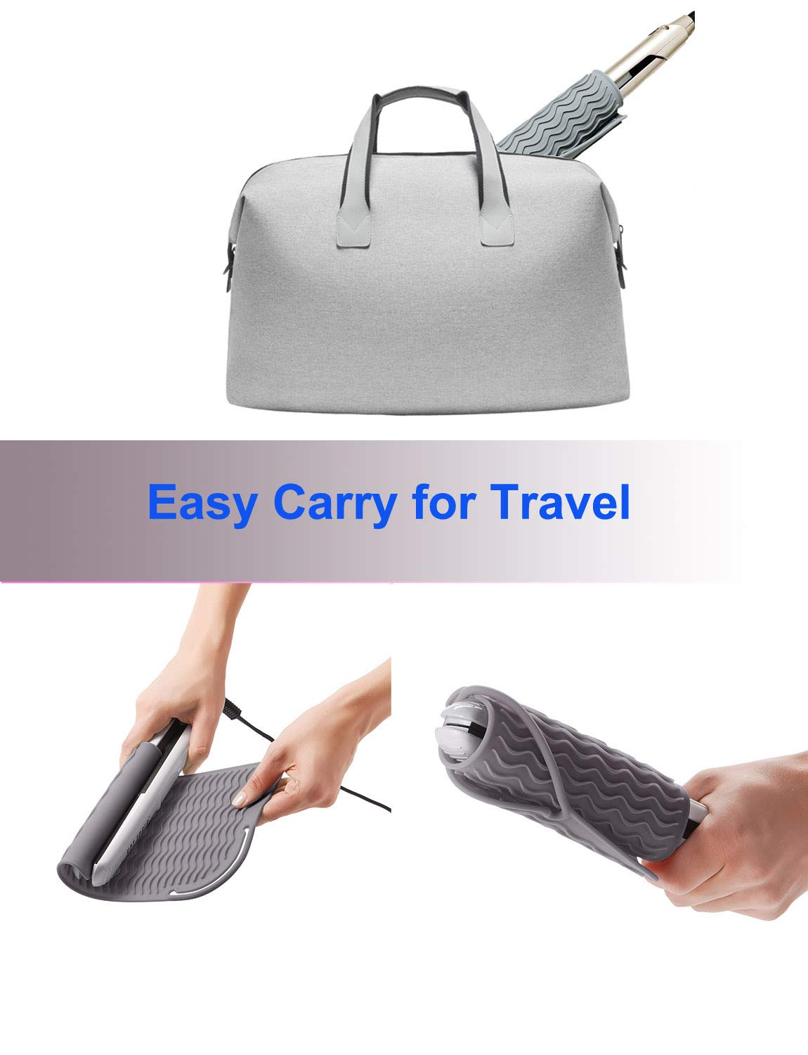 AFT90 gray heat resistant mat keeps styling tools safe.
