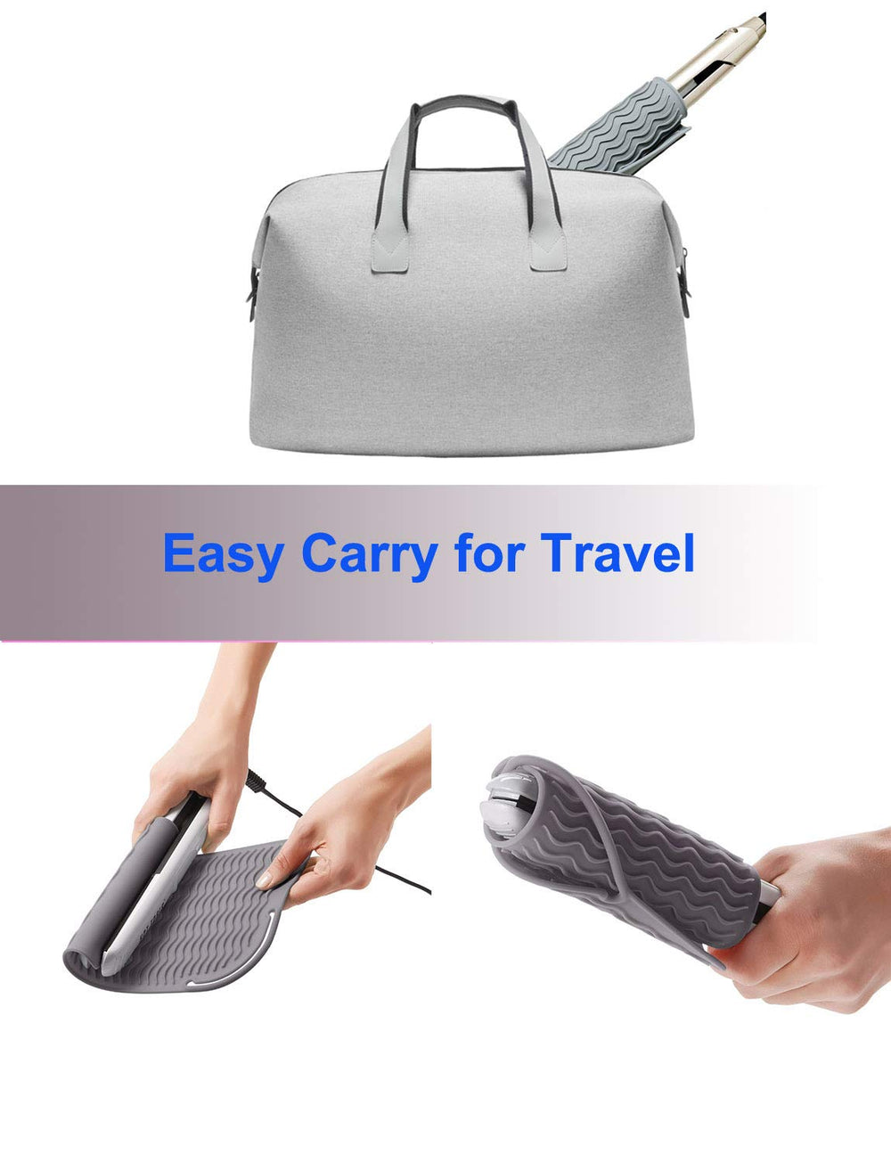 AFT90 gray heat resistant mat keeps styling tools safe.