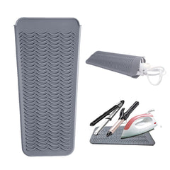 AFT90 heat-resistant silicone mat pouch holds a curling iron on the counter