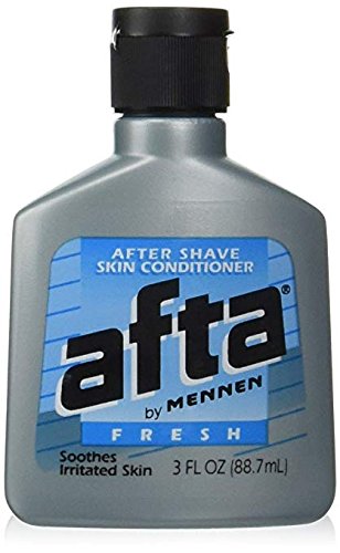 Afta After Shave Skin Conditioner bottle that soothes irritated skin after shaving.