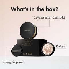 AGE 20's Signature Essence Pact natural-coverage-blur enhances skin texture for a smoother, natural finish