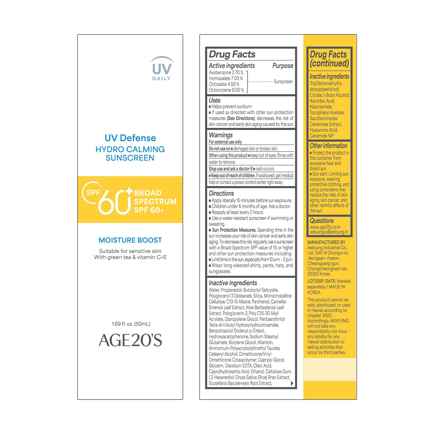 AGE 20's UV Defense Hydro Calming Sunscreen ready-to-use on makeup base