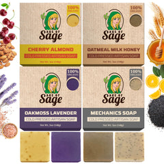 Age of Sage cherry almond bar for daily cleansing with a comforting scent