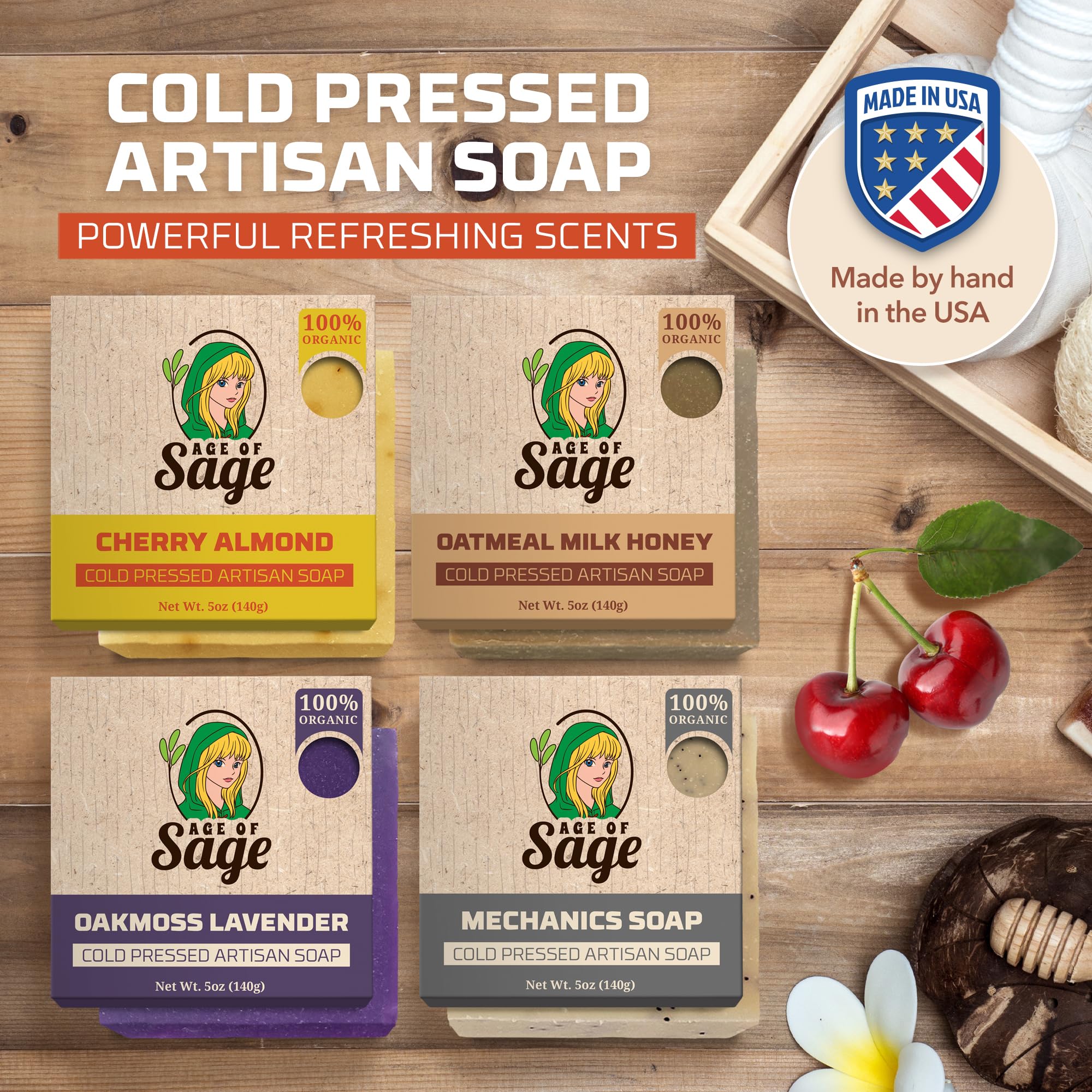 Age of Sage oatmeal milk honey bar with creamy lather and moisturizing feel