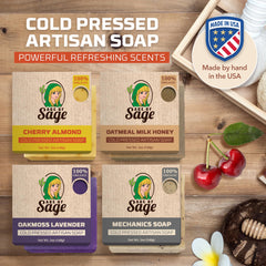 Age of Sage oatmeal milk honey bar with creamy lather and moisturizing feel