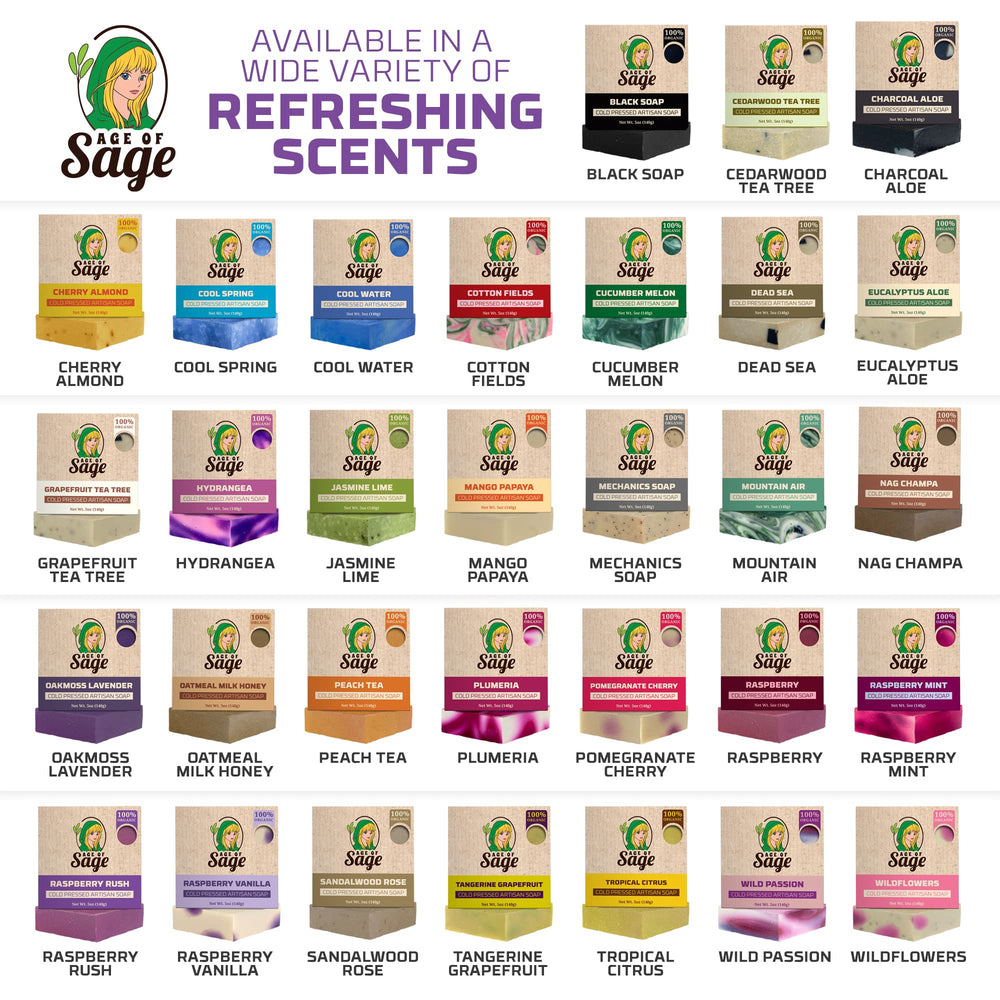 Age of Sage vegan ingredients showcasing natural oils and shea butter