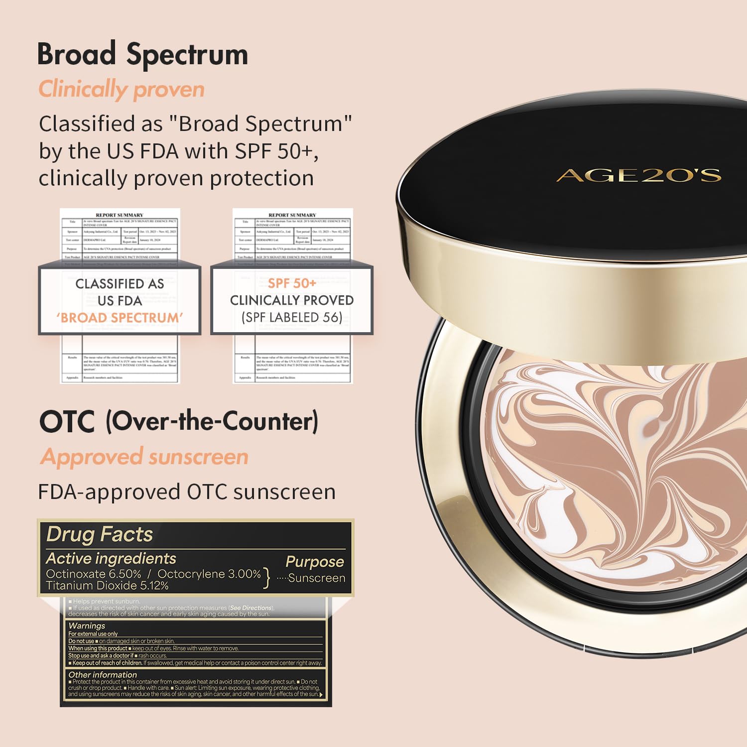 AGE20'S Signature Essence Pact cream texture showcased for smooth application on even skin tone