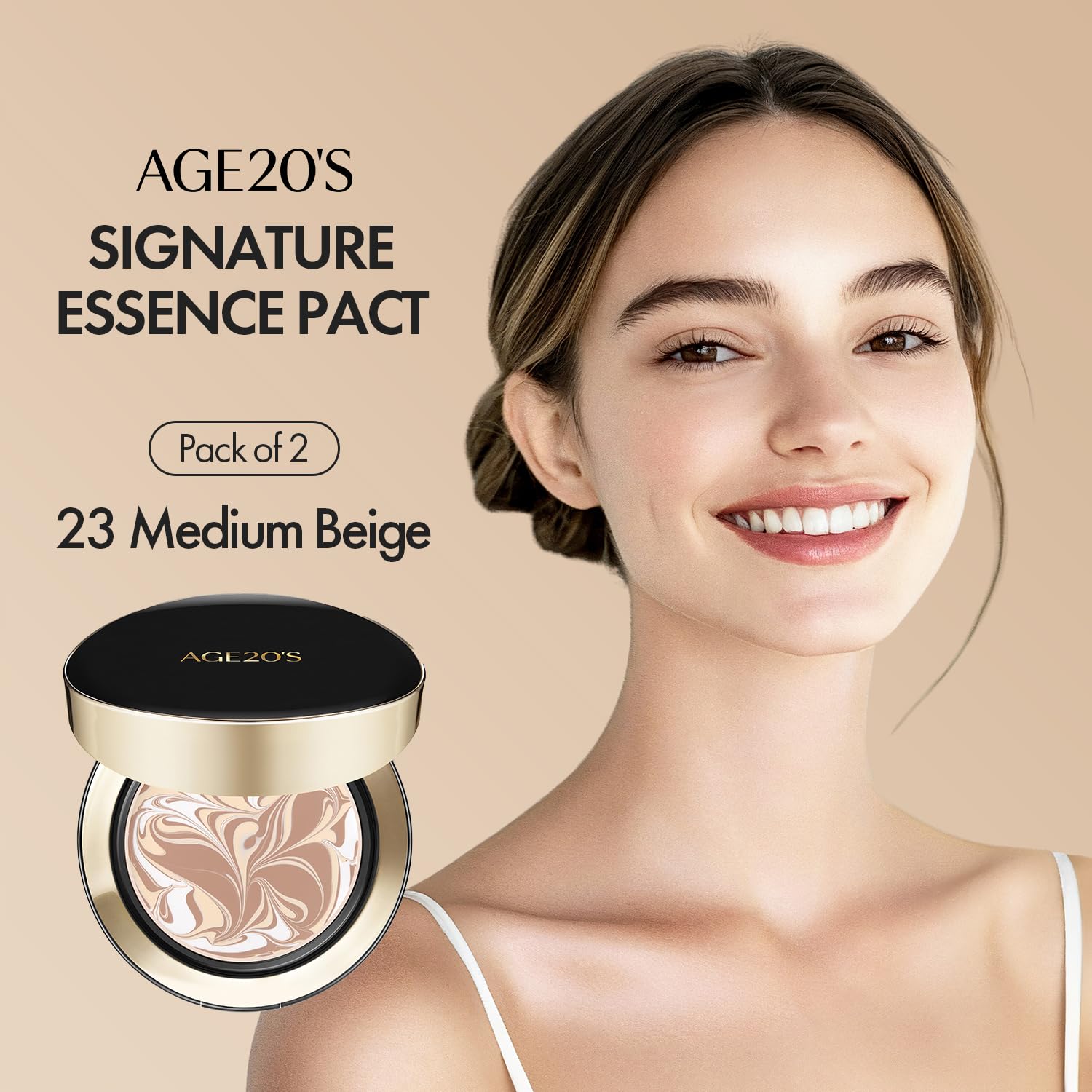 Compact design with cushion refill of AGE 20's Signature Essence Pact on travel