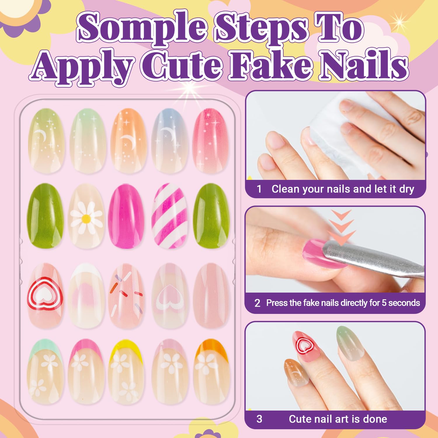 AGGKKY kids nail tools included for quick, safe application