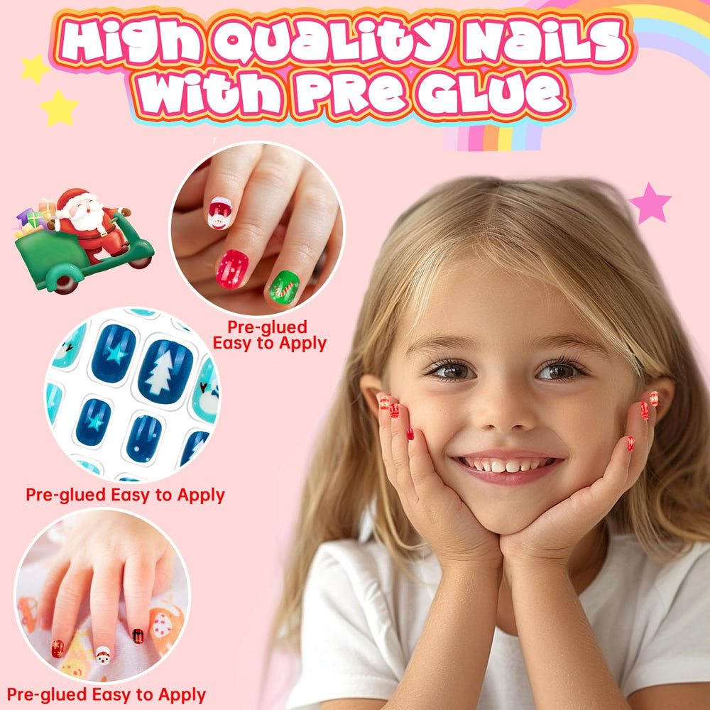 AGGKKY kids press-on nails gift box perfect for birthdays and holidays
