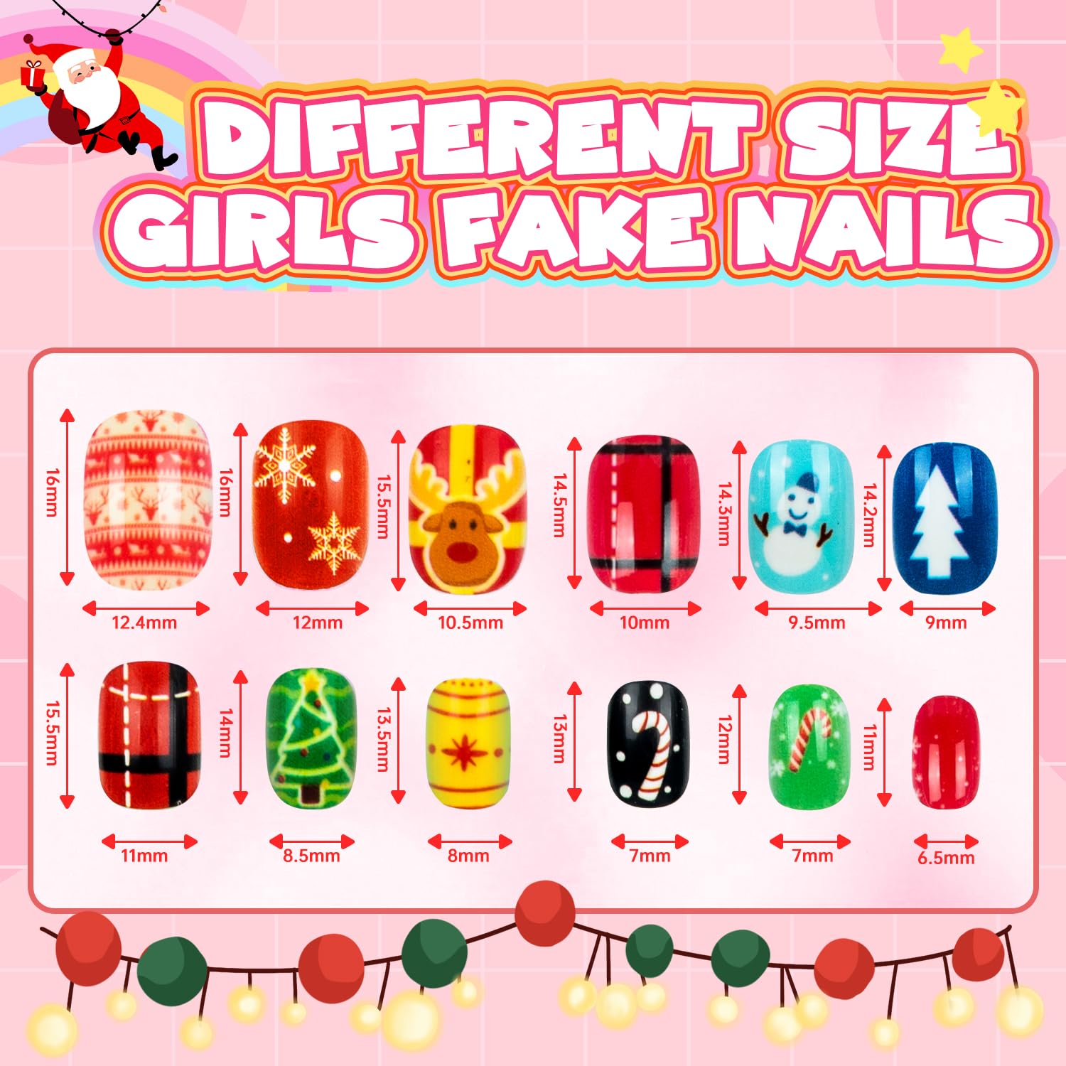 AGGKKY kids press-on nails pattern variety easy outfit matching