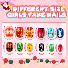 AGGKKY kids press-on nails pattern variety easy outfit matching