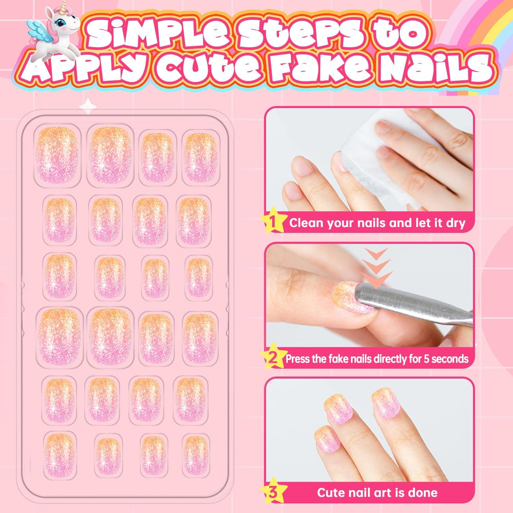 AGGKKY Non-toxic Kids Fake Nails safe for nails and skin