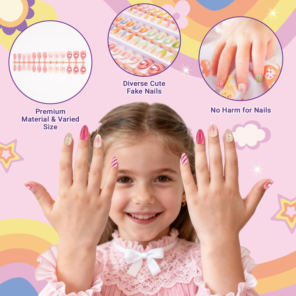 AGGKKY assorted nail styles offer dress up versatility for birthdays or playtime