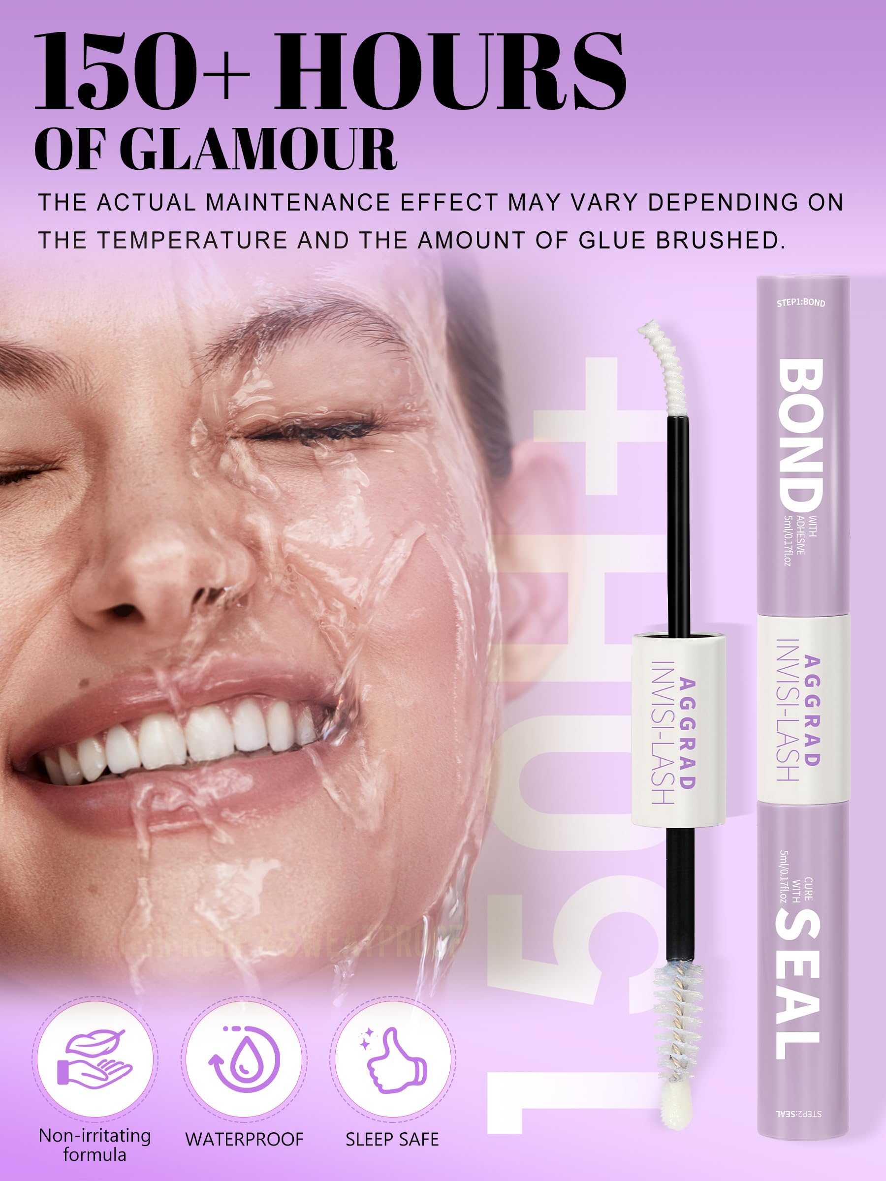 AGGRAD lash bond and seal kit on tray for easy DIY lash clustering