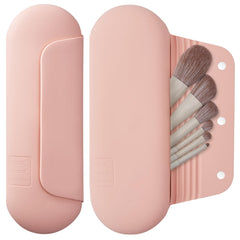 AGIKET silicone makeup brush holder closed with magnetic closure for secure travel storage