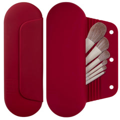 AGIKET silicone makeup brush holder with magnetic closure for secure travel.