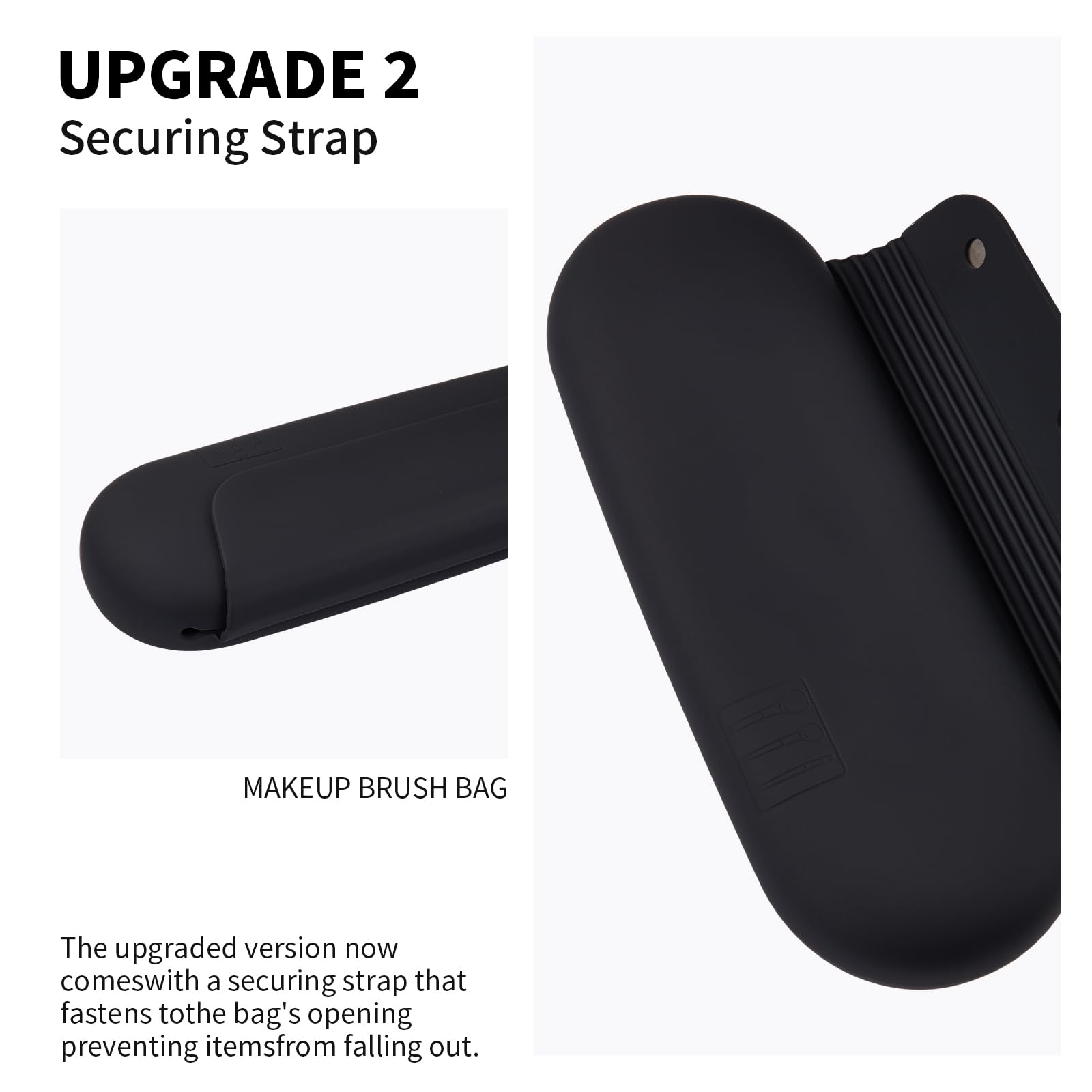 AGIKET silicone makeup brush holder open view highlights compact travel design.