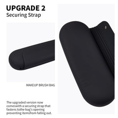 AGIKET silicone makeup brush holder open view highlights compact travel design.