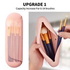 AGIKET silicone makeup brush holder open showing brush slots for organization