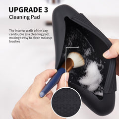 AGIKET silicone makeup brush holder side view demonstrates easy access on the go.