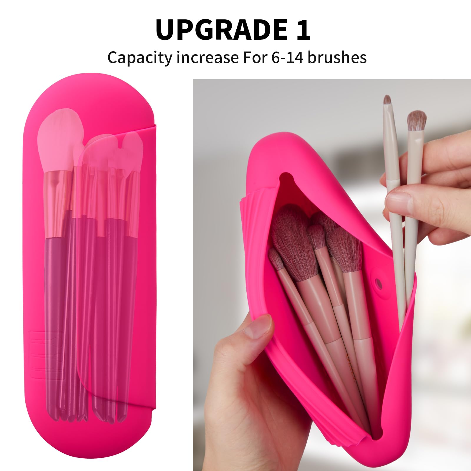 AGIKET travel cosmetic bag soft silicone for easy cleaning and quick access