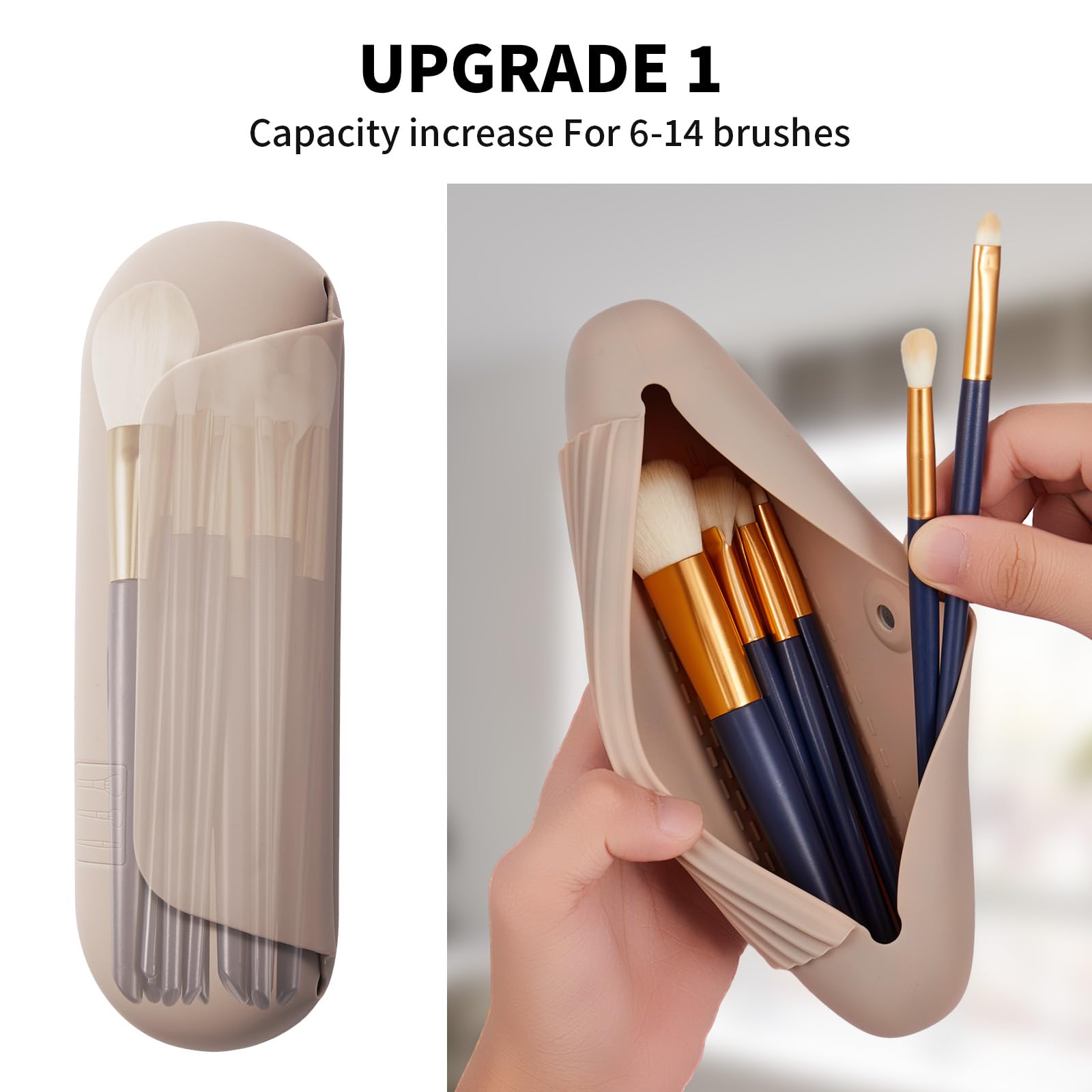 AGIKET travel case with magnetic closure showing secure brush access