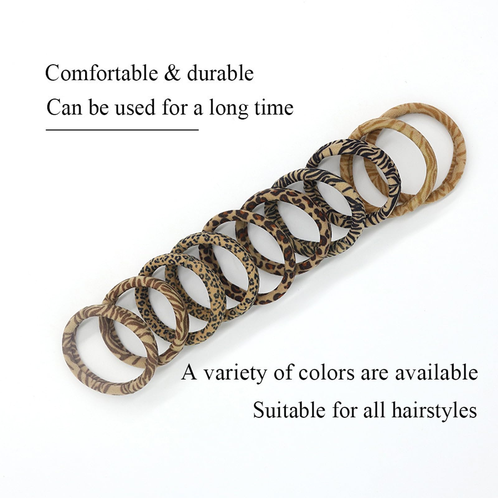 Agirlvct leopard-print hair ties fabric detail highlights durable, stretchable material