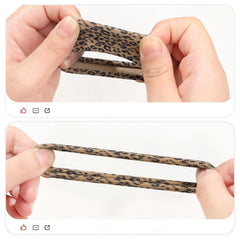Agirlvct leopard-print hair ties on ponytail demonstrate seamless no-damage hold