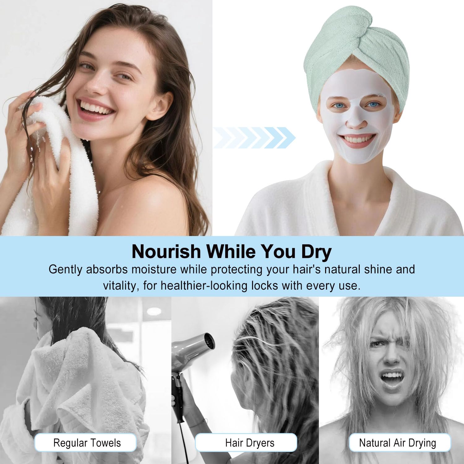AGKXHDEC all-hair-types turban fits curly, straight, or dyed hair.