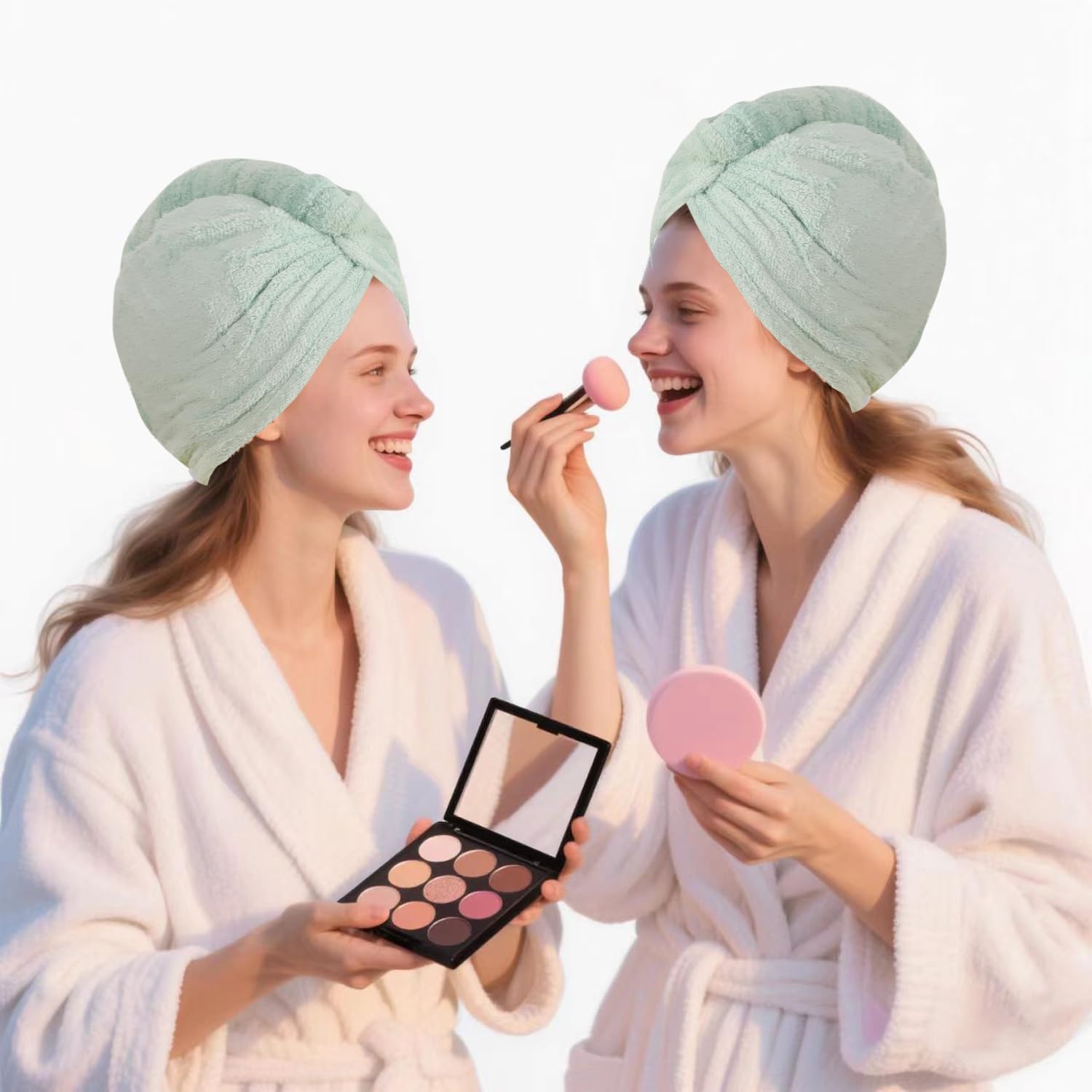 AGKXHDEC microfiber hair towel shows high absorbency for fast air-drying.