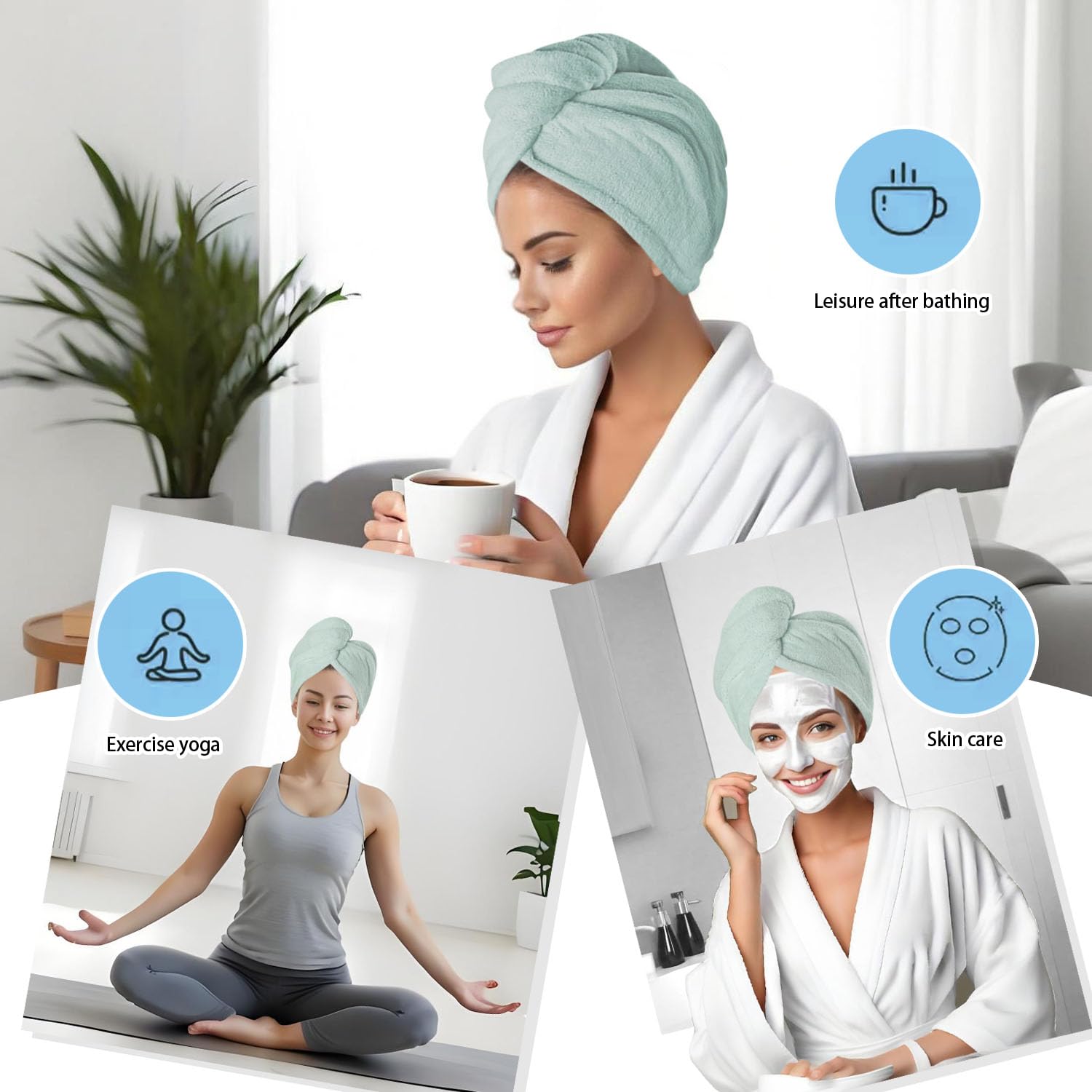 AGKXHDEC soft ultra-lightweight hair-turban feels gentle on wet hair.