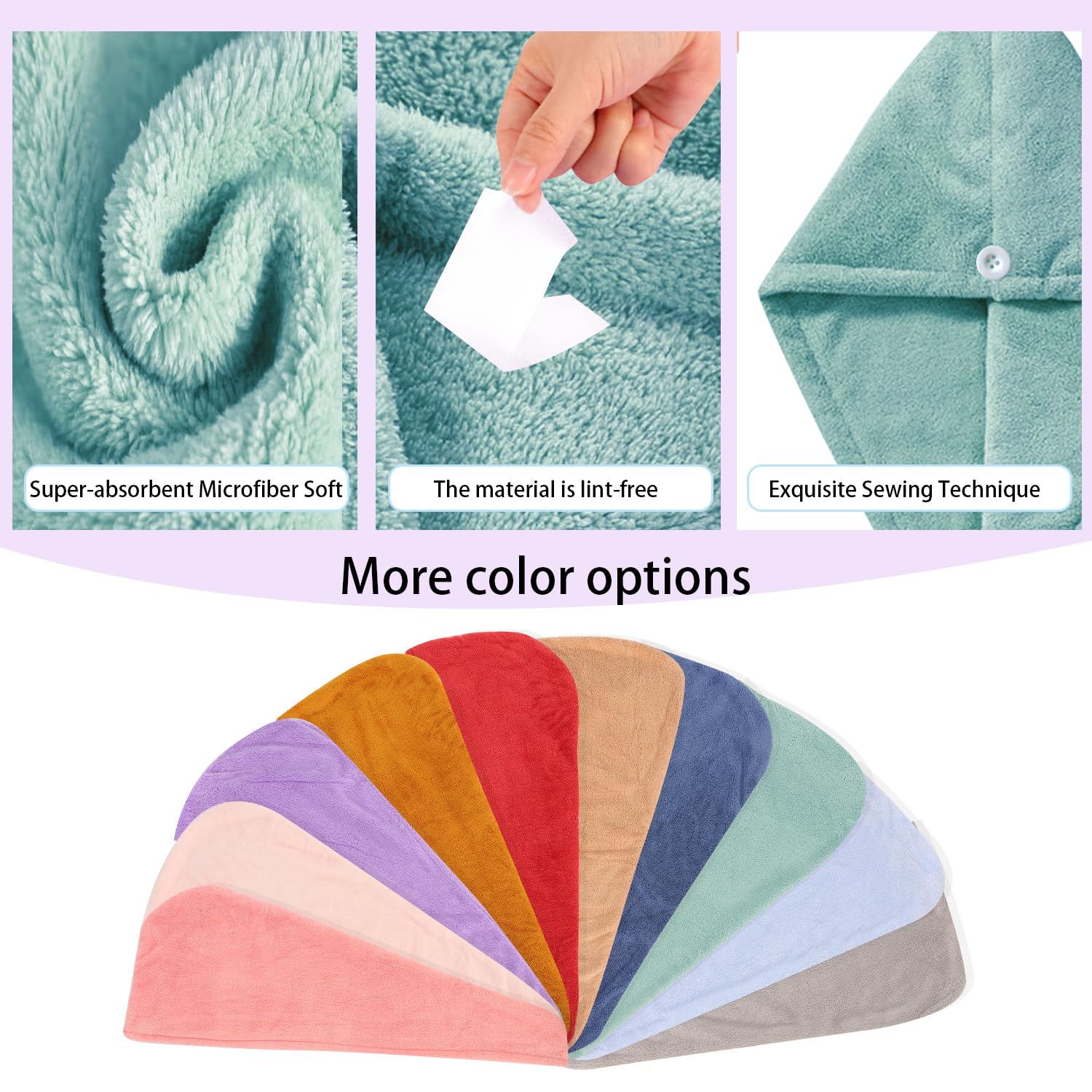 AGKXHDEC travel-friendly drying wrap easily fits in a cosmetic bag.