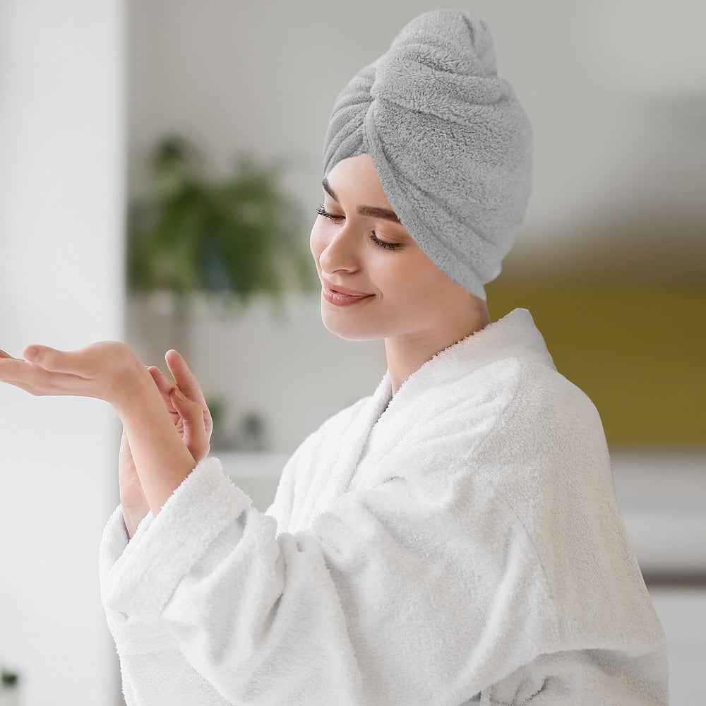 AGLIFEFY microfiber hair towel wrap soft texture closeup ideal for gentle drying