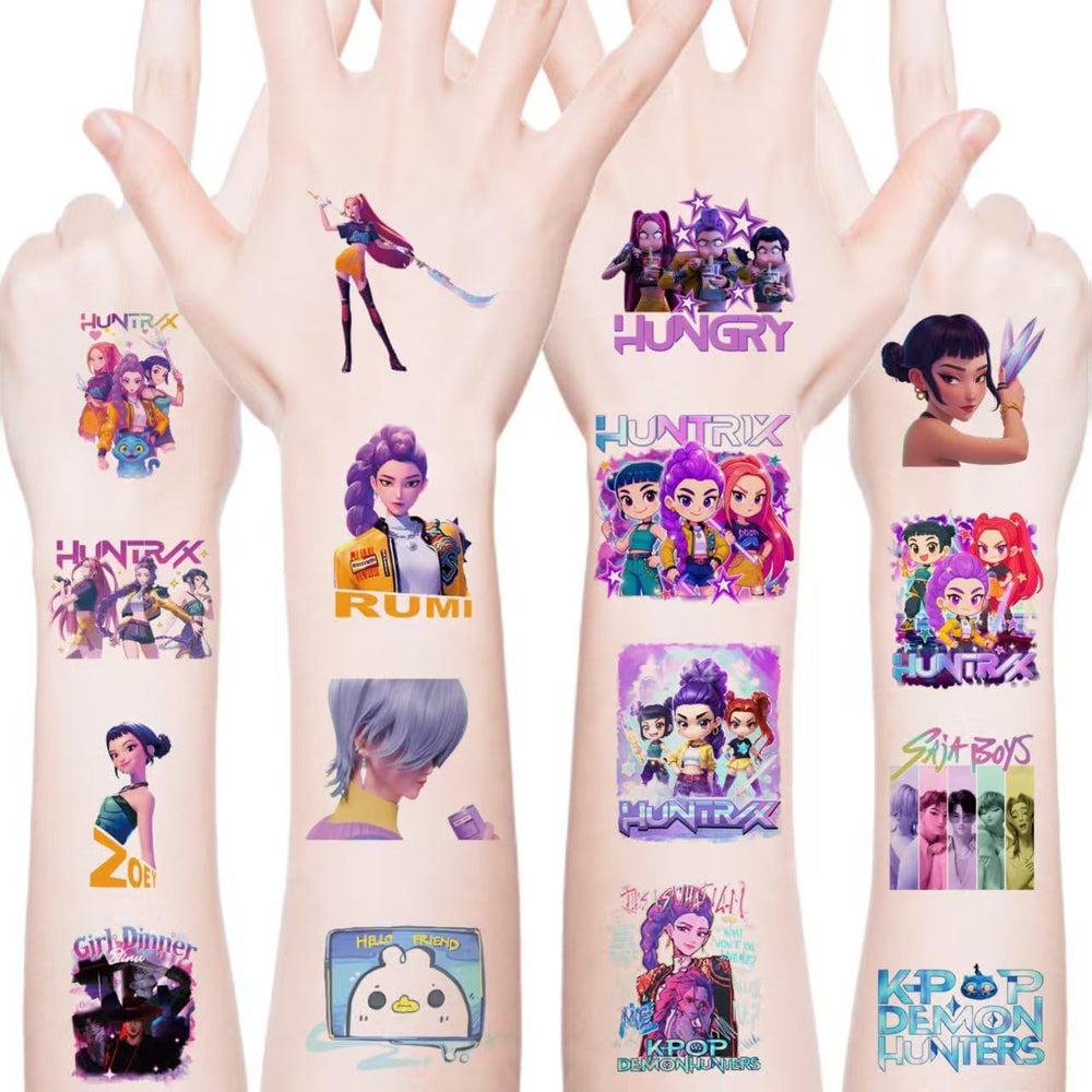 AGOODTO Kpop Demon tattoos patterns collection featuring cute cartoon designs.
