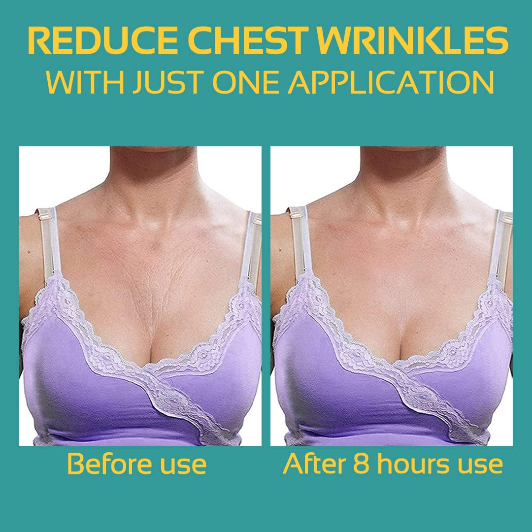 AGOPLEE Chest Wrinkle Pads on skin demonstrating gentle overnight treatment