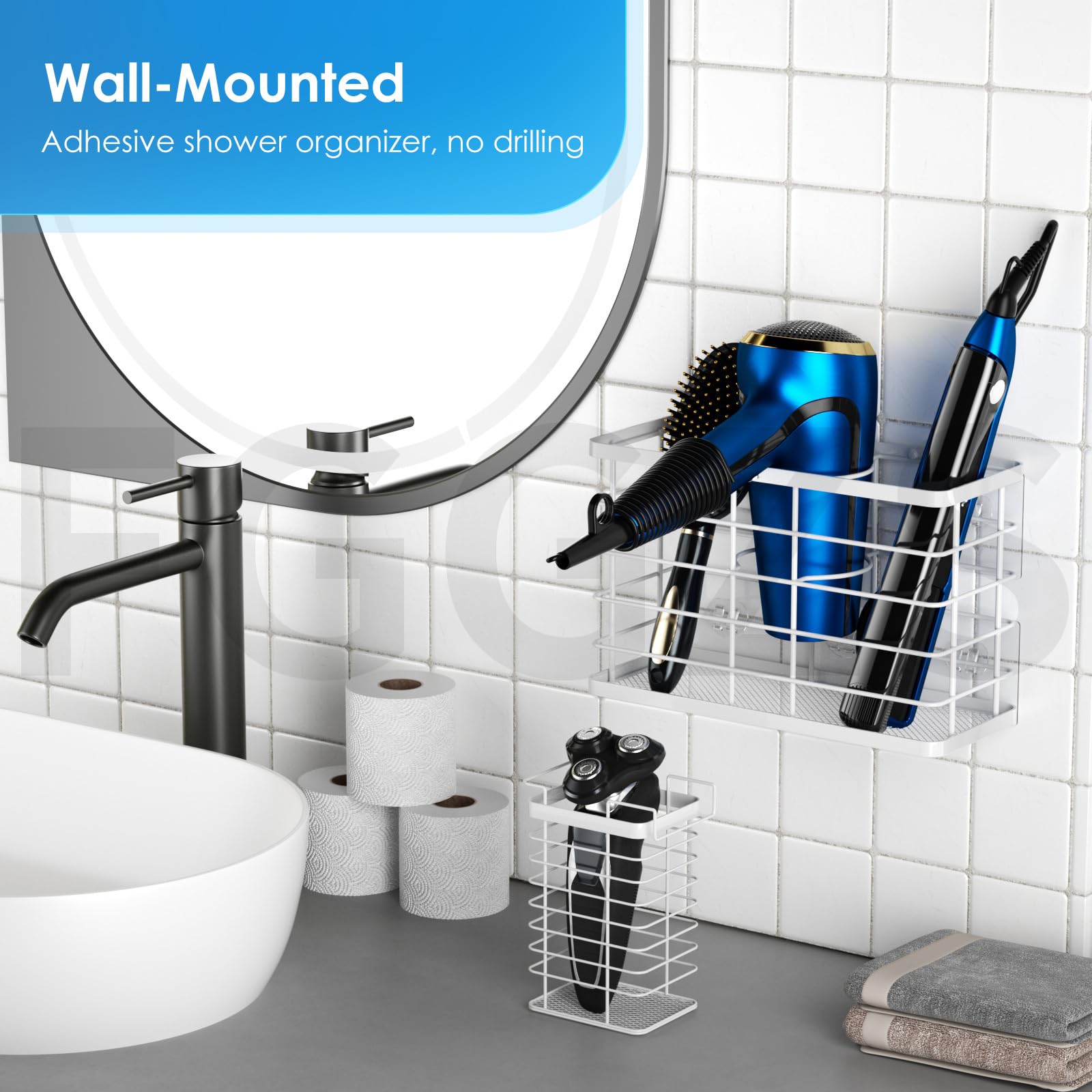 Agotglmi curling iron and flat iron organizer keeps cords tidy and accessible.