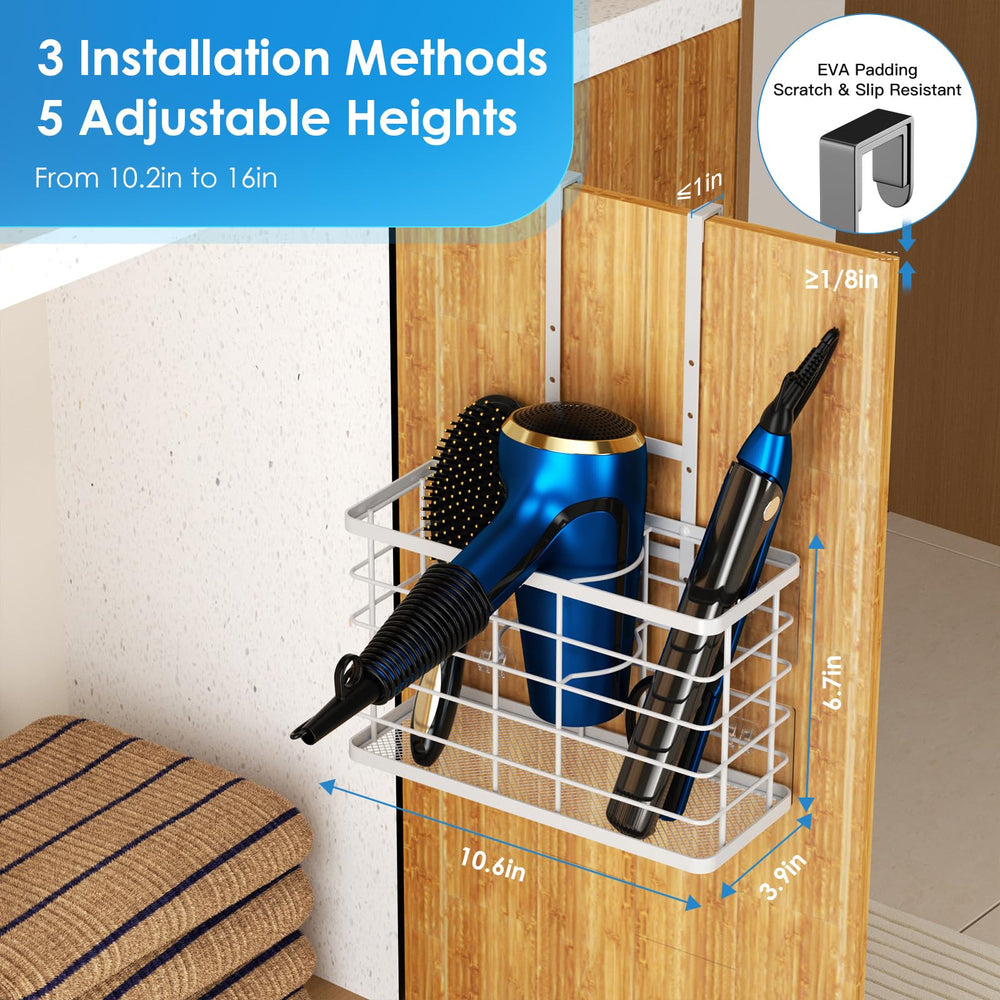 Agotglmi stainless steel hair tool holder resists rust for durable bathroom use.