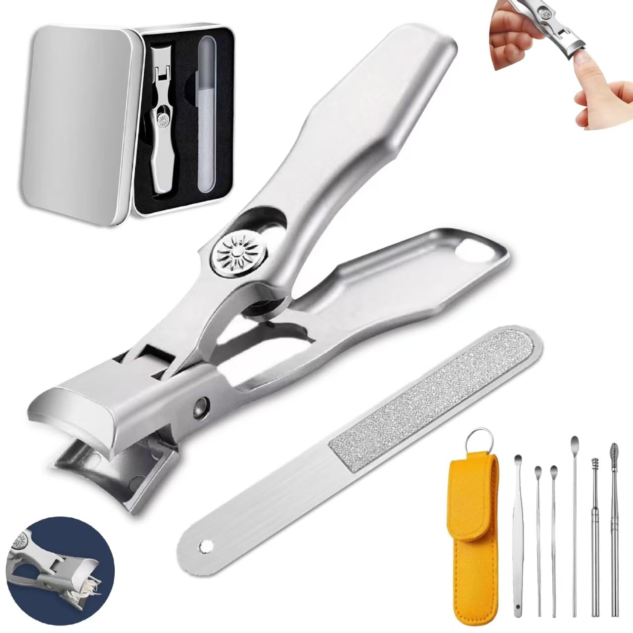 AGSIXZLAN German nail clippers ultra sharp blade close-up for precise cuts on thick nails