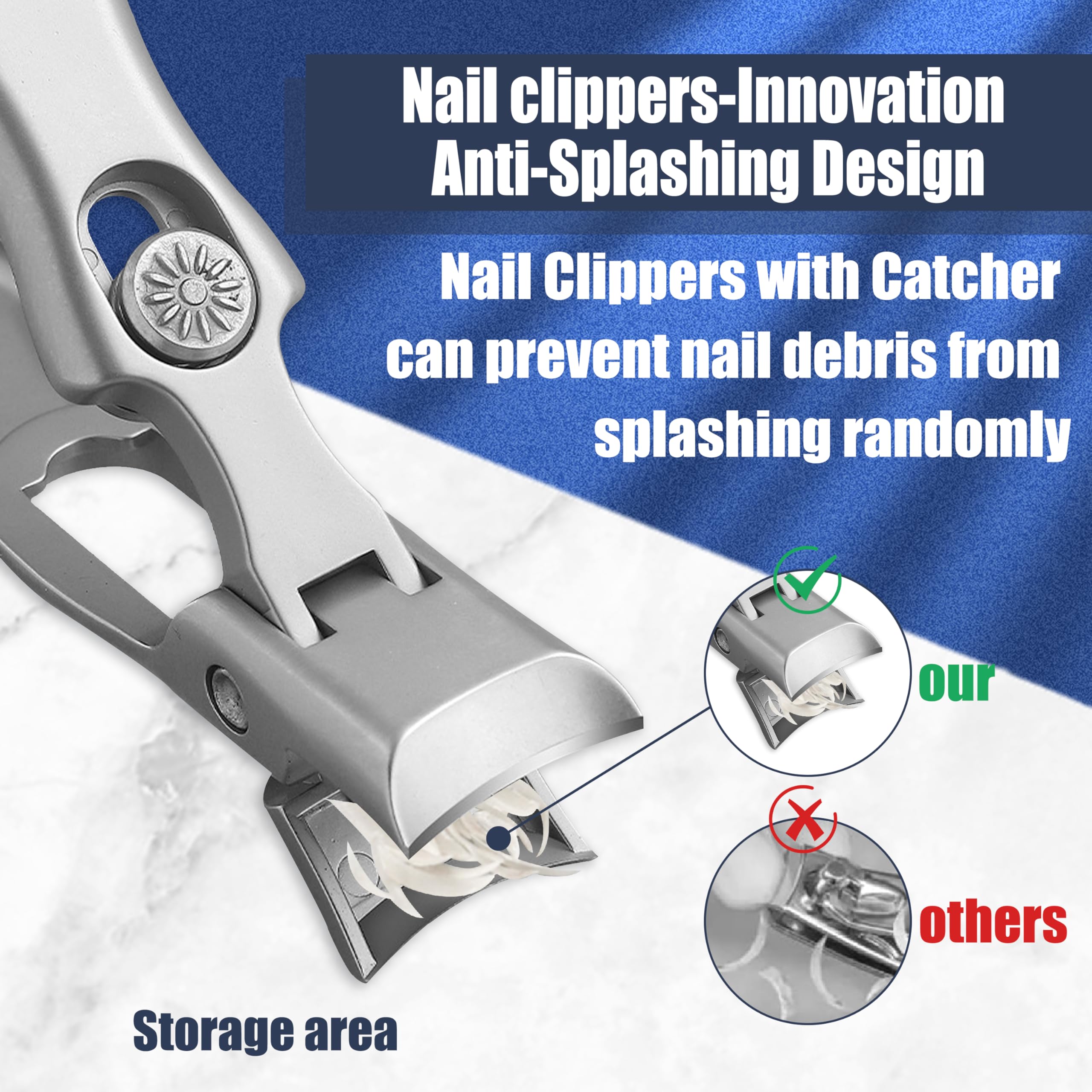 AGSIXZLAN nail clippers wide opening designed for thick nails and toenails