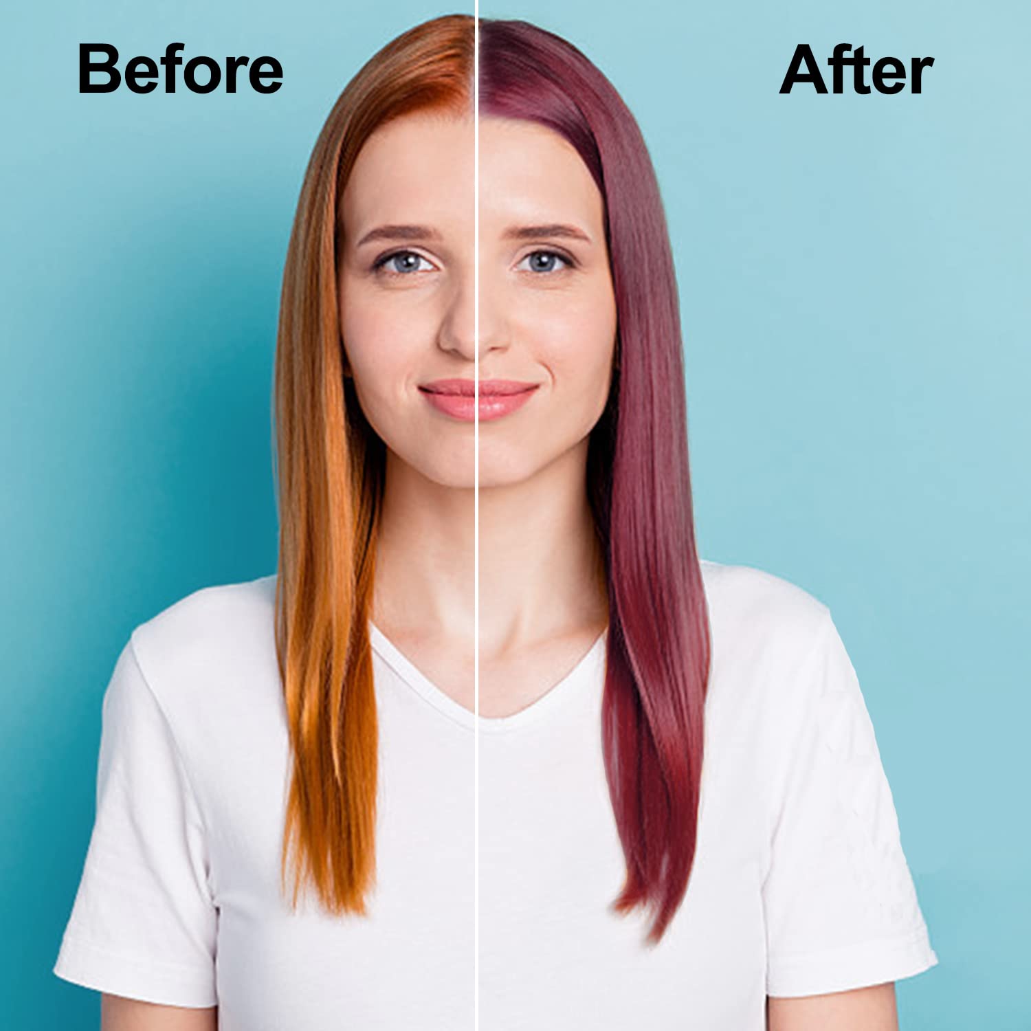 Agthyuve Deep Wine Red Shampoo application scene demonstrates 3-in-1 color, cleanse, and conditioner.