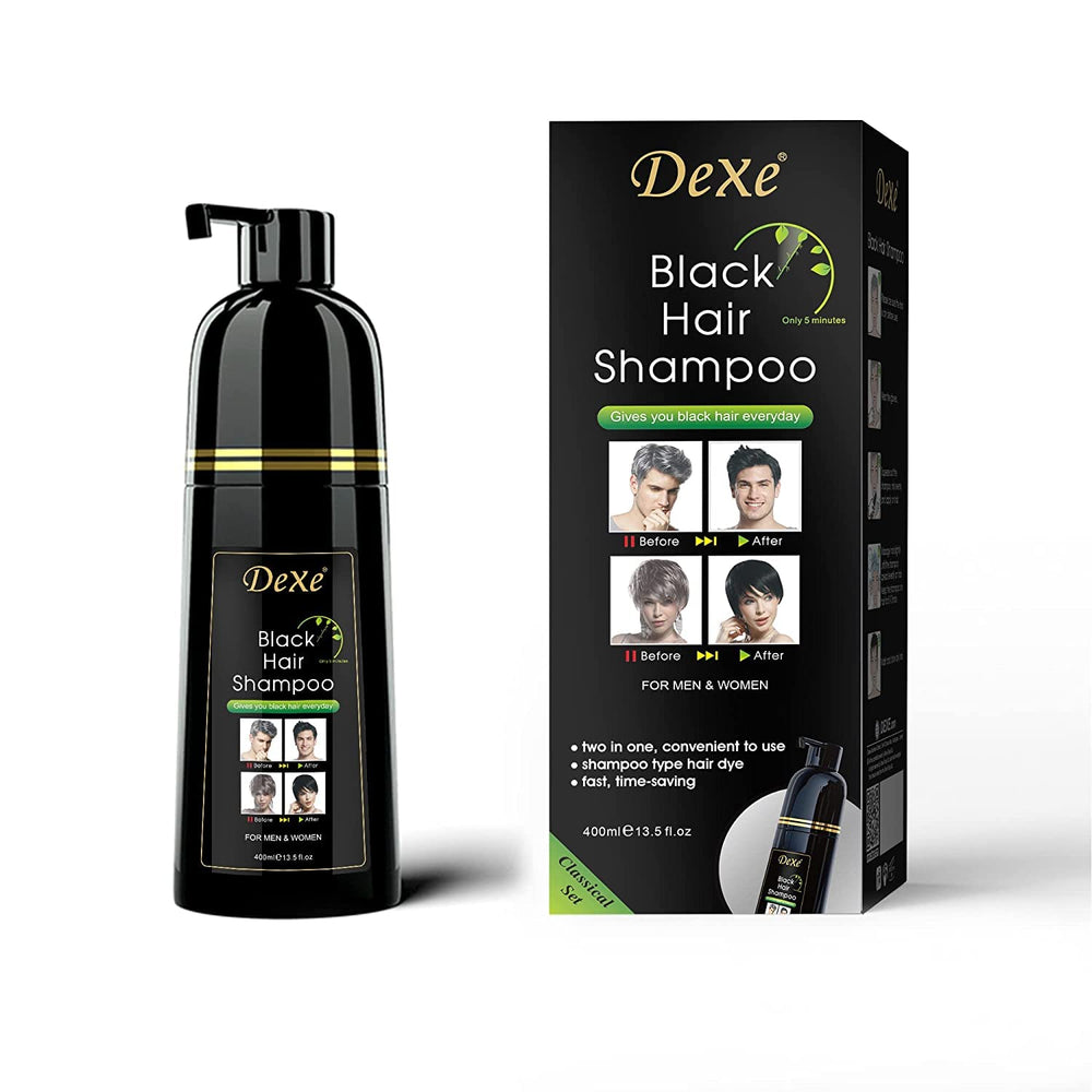 Agthyuve Dexe Hair Dye Shampoo bottle front shows a safe, easy at-home color option